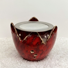 Räucherofen Magnolie (granat-rot) - inkl. Teelicht, Sieb und Sand